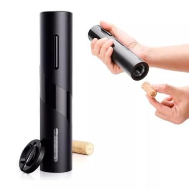 Imagem de Abridor de Vinho Automático Elétrico 4 Pilhas AA, Aço Inox e ABS, Design Ergonômico – Preto