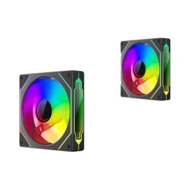 Imagem de Ventoinha Silenciosa ARGB De 120mm TEUCER Prism pro 12CM PWM Com Rolam