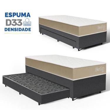 Imagem de Cama Box Com Colchão de Espuma D33 Double Face Belin e Auxiliar de Esp