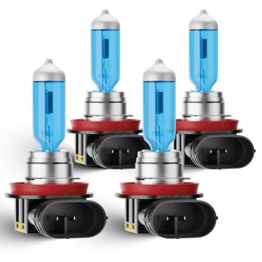 Imagem de TXBILMOO Lâmpadas de farol de halogênio compatíveis com Nissan Altima Nissan Altima H9 H11 2013 2014 2015 2016 2017 2018 2017 2018 Brilho, pacote com 4