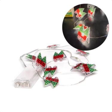 Imagem de Cordão Luminoso Natalino 1 Metro Led 10 Mini Trenó Taschibra