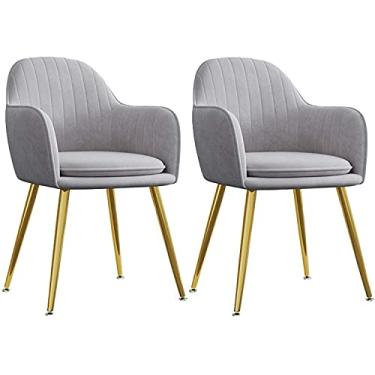 Imagem de Conjunto de cadeiras de jantar – Cadeiras de canto de cozinha, cadeiras de jantar modernas para casa, conjunto de 2 cadeiras de destaque para sala de estar, cadeiras de cozinha, cadeiras laterais