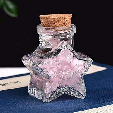 Imagem de Home Collections Minerals Stones Natural Crystal Gravel in Beautiful Quinze Star Glass Bottle Rock Chips Drumstone Decoração de Natal 1 Peça Decoração de Pedras de Cristal (Cor: Produto acabado)