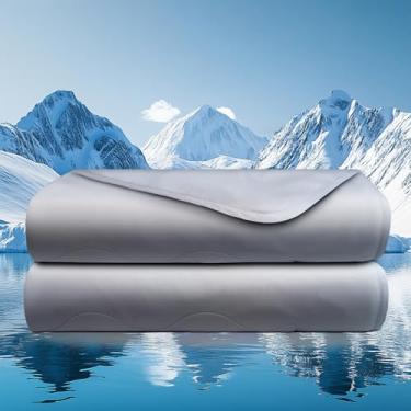Imagem de Edredão refrescante, cobertor refrescante tamanho Queen – Colcha macia e respirável para todas as estações para cama, sofá ou viagem, lavável na máquina de cama queen size (228,6 cm x 228,6 cm, cinza)