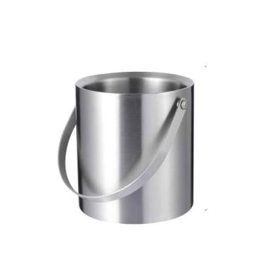 Imagem de Balde de gelo de aço inoxidável para vinho, champanhe e cerveja – Refrigerador de bebidas com isolamento duplo de 2L para casa, bar, festas