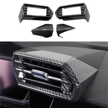 Imagem de ushilife Painel de controle lateral do ar condicionado Saída de ar Moldura decorativa Cobertura compatível com Audi A3 A3L 2021-2023, Cobertura da saída de ar em fibra de carbono para A3 8Y LHD