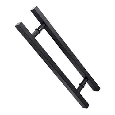 Imagem de Puxador de tubo quadrado de aço inoxidável preto fosco puxador de porta de vidro puxador de porta de madeira deslizante 9 tamanhos (tamanho: 800 × 500 mm)