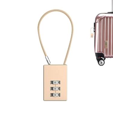 Imagem de Cadeado de viagem para bagagem - Fechaduras de bagagem para armário de academia escolar | Fechaduras de mochila, cadeado de viagem, cadeado com combinação de 3 dígitos, mostradores fáceis de ler
