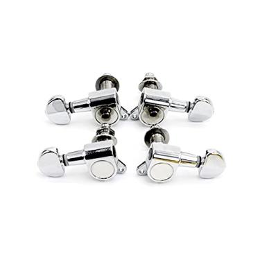 Imagem de Cabeças de máquina de guitarra 2R2L pinos de afinação universal ukulele chaves afinador de máquinas afinador de cordas liga de zinco (cor: UKXN23-CR)