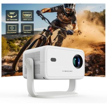 Imagem de Projetor Smart L018 Native 1080P 650ANSI 4K Android 11 180° com foco de correção trapezoidal automática WiFi 6 BT 5.2 projetor portátil e compacto