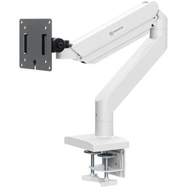 Imagem de ONKRON Braço de monitor resistente para telas planas e curvas de 13 a 55 polegadas de até 25 kg, braço de tela ultralargo com mola a gás ajustável, VESA 75 x 75-100 x 100, suporte de monitor único