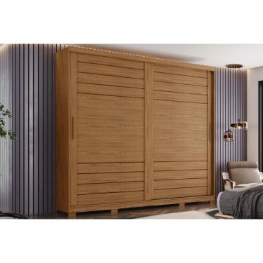 Imagem de Guarda Roupa Casal 2 Portas De Correr E 6 Gavetas C/ Pés Cayman Nature - Henn