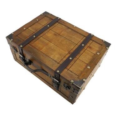 Imagem de SUNGOOYUE Caixa de Armazenamento retrô Decorativa Com baú de Madeira Vintage para Organização Doméstica e Presentes