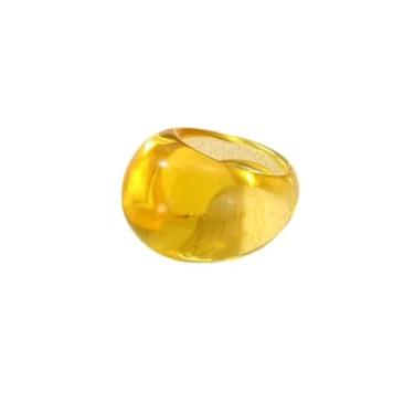 Imagem de MMIUAEG Anel grosso de resina transparente, anéis de articulação vintage de acrílico multicolorido estética moderna declaração Y2k anel de junta de dedo grosso para mulheres, Acrílico, Sem pedra