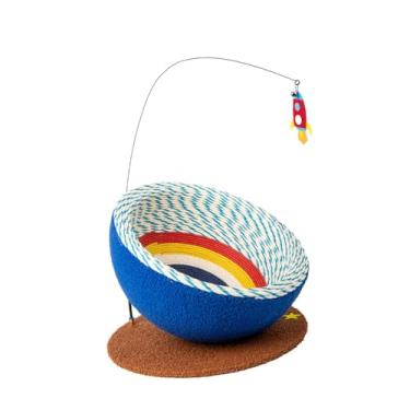 Imagem de WeiLaiKeQi Arranhador para gatos, almofada arranhadora portátil a arranhões com bola de sino para brincar, exercício e treinamento interativo