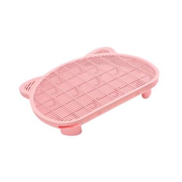 Imagem de Generic Tapete para areia de gato, camada dupla, lavável, reutilizável, degraus elevados, rampa para areia de gato pequeno, fornecimento para animais de, Rosa