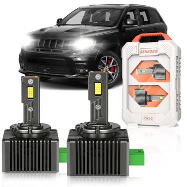 Imagem de SENROBO Apto apenas para lâmpadas de xenon Jeep 2017-2021 Compass 2014-2021 Grand Cherokee D3S, projetor 13587843 substituição de luz HID 35W, 30000LM 600% mais brilhante D3SC1 luz bi-xenon, branco