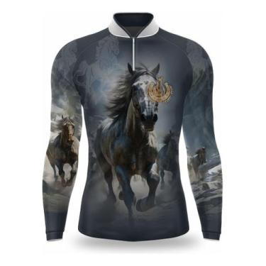 Imagem de Camisa Infantil Cavalo Cavalgada Rural Proteção Solar Uv50+ - Vaquejad