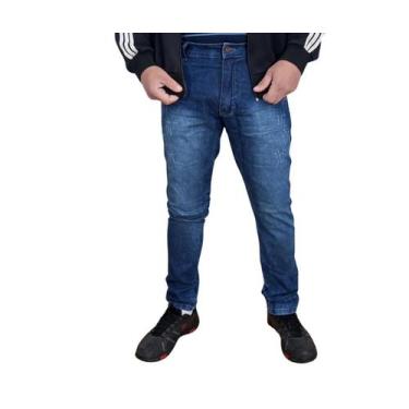 Imagem de Calça Jeans Masculina Tradicional bolsos funcionais Costura Reforçada 
