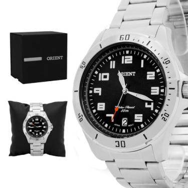 Imagem de Relogio Masculino Orient Analogico Aço Inoxidavel Prata Mostrador Pret