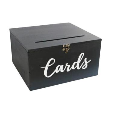 Imagem de CarpNettore Caixa organizadora para cartões de casamento, cofrinho e porta-dinheiro com compartimento para festas, aniversários e formaturas, Preto