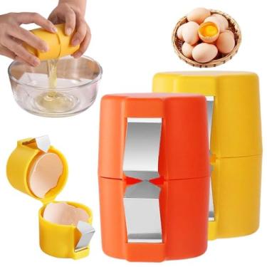 Imagem de XIAOMAIDAM Abridor de casca de ovo separador de ovos para ovos crus, cortador de ovos de aço inoxidável atualizado 2024, ferramenta para cortar ovos crus, cortar rapidamente ovos cozidos para uso
