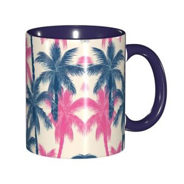 Imagem de Zeraoke Canecas de café criativas com estampa de palmeira, personalizado, presente para família, tamanho de 325 ml, unissex