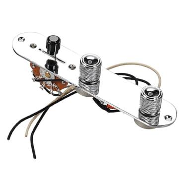 Imagem de Colaxi Placa de controle pré-cabeada de 3 vias para controles de tom e volume, acessório para substituição de componentes de guitarra elétrica.