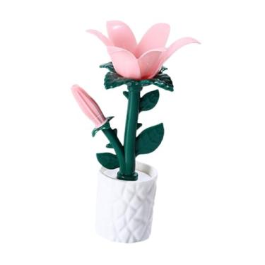 Imagem de Ｂｅｓｇａ Luminária de mesa em formato de flor, luminária decorativa fofa em formato de blocos de montar, luz ambiente para armário, sala de estar e quarto, Frésia