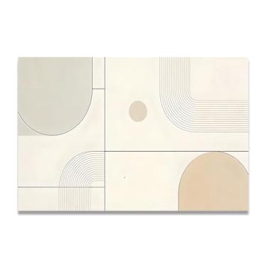 Imagem de Equilíbrio de desbotamento Arte em tela minimalista: Serenidade tons neutros grande área em branco para decoração de espaço calmo 60 x 90 cm sem moldura