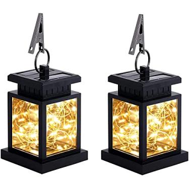 Imagem de 2 Pack Lanternas Solares Suspensas com 30 LEDs para Decoração de Pátio Jardim Acampamento Presentes