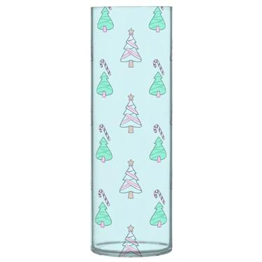Imagem de Burbuja Vaso de flores de árvore de Natal, não quebrável, alto, redondo, transparente, vaso cilíndrico para decoração de casa, escritório, buquê de casamento