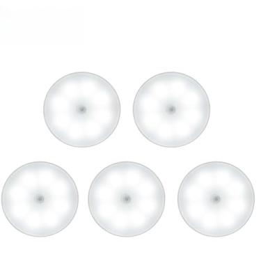 Imagem de Luminária Luz LED Sensor de Movimento Magnética USB Recarregável Sem Fio com-Duas cores Lâmpada Noturna(KIT5-Luz branca)