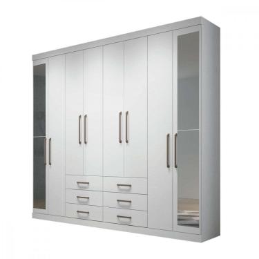 Imagem de Guarda Roupa 8 Portas e 6 Gavetas com Espelho Havana Master Santos Andirá