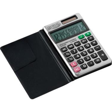 Imagem de Calculadora de Bolso 12 Dígitos Metal BRW