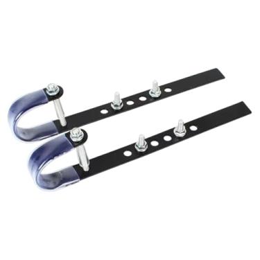 Imagem de UGPLM Conjunto de 2 ganchos para cesta de bicicleta, suportes ajustáveis ​​para bolsa de bicicleta com montagem no guidão dianteiro, ideais para viagens.