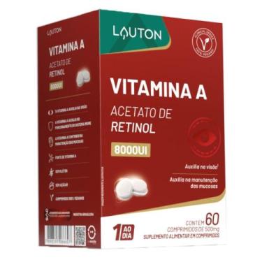 Imagem de Vitamina A 8.000 UI 60 comprimidos - Lauton