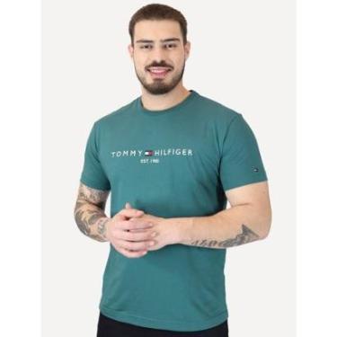 Imagem de Camiseta Tommy Hilfiger Masculina Core Logo Tee Verde Escuro-Masculino