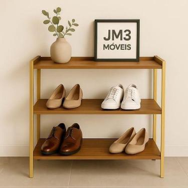 Imagem de Sapateira Industrial Multiuso 3 Prateleiras Para Sala Hall de Entrada 