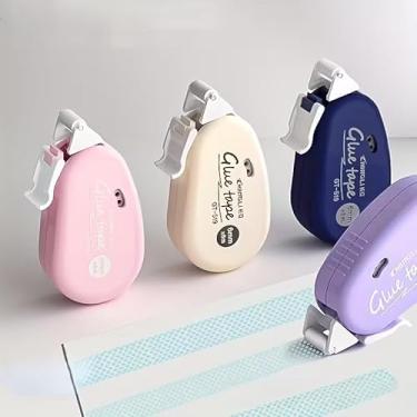 Imagem de Dispensador de fita de cola dupla face, adesivo ativado por tração instantânea, 4 rolos portáteis para scrapbooking, montagem de fotos, artesanato, 4 peças