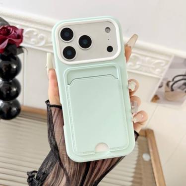 Imagem de HTVJFXCapa para iPhone 13 Pro com compartimento para cartão, bolso para dinheiro, forro interno em microfibra e revestimento interno em TPU macio (para iPhone 13 Pro/E)