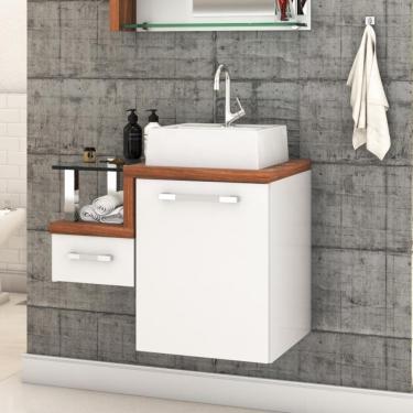 Imagem de Conjunto Balcão C-cuba Q32 Legno 630 Branco Chess C-carvalho Dark Branco Chess C-nogal