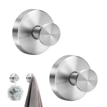 Imagem de ZoiNavyer Ganchos de ventosa para chuveiro, ganchos de ventosa resistentes para janela de vidro, ganchos de toalha para Hower, banheiro, porta de vidro, espelho, azulejo (prata, pacote com 2)