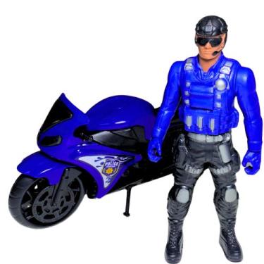Imagem de Kit Soldado Brinquedo Motinha Trilha Policia Velocidade Menino - BS TO