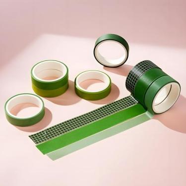 Imagem de Conjunto de 8 rolos de adesivos Washi de 3 m, adesivos de cor sólida decorativos para artes faça-você-mesmo artesanato suprimentos de diário scrapbook cartão embrulho