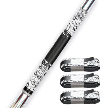 Imagem de KONLLEN Pacote com 3 protetores de taco de sinuca preto e branco, manga de bilhar de 150 cm com capa de couro PU antiderrapante