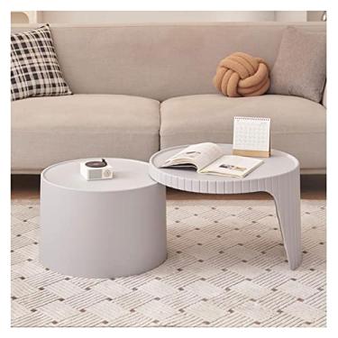 Imagem de UWEREBFM Mesa de centro moderna, dobrável, mesa de centro redonda escalável para sala de estar, mesa central elegante, Stacki