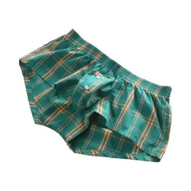 Imagem de Seobean mens sexy coton shorts home comfort checkered fit trunks, BR-M