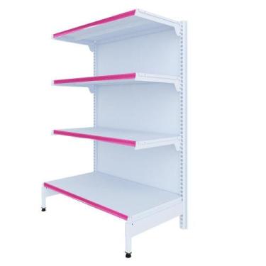 Imagem de Gôndola Prateleira 4 Níveis 40x30 New Plus 1,40 Ponta pe Rosa - sa Gôn