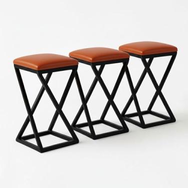 Imagem de Kit 3 Banco Banqueta Baixa Bar Cozinha 50 cm Bancada material sintétic